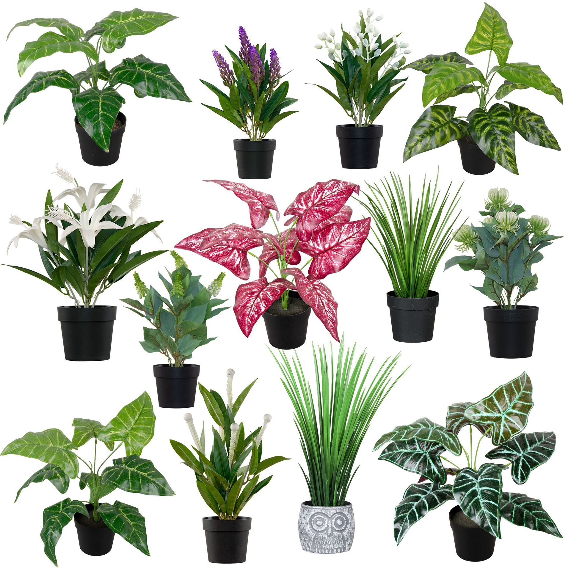 Plastic Simulated Green Plant Potted Combination Desktop Simulated Lily Artificial Potted Morning Glory