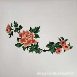溢希绣品  精致水溶刺绣帽子礼服配饰牡丹花布贴服装辅料刺绣花边
