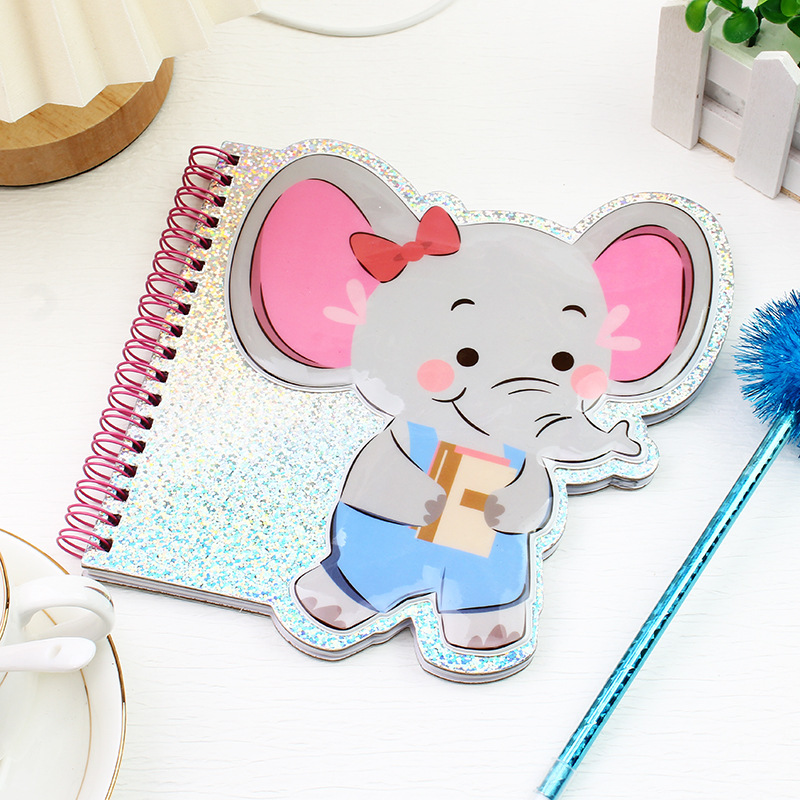 PVC esponja tridimensional burbuja pegatinas cubierta láser bobina libro lindo patrón animal de dibujos animados bloc de notas se puede personalizar