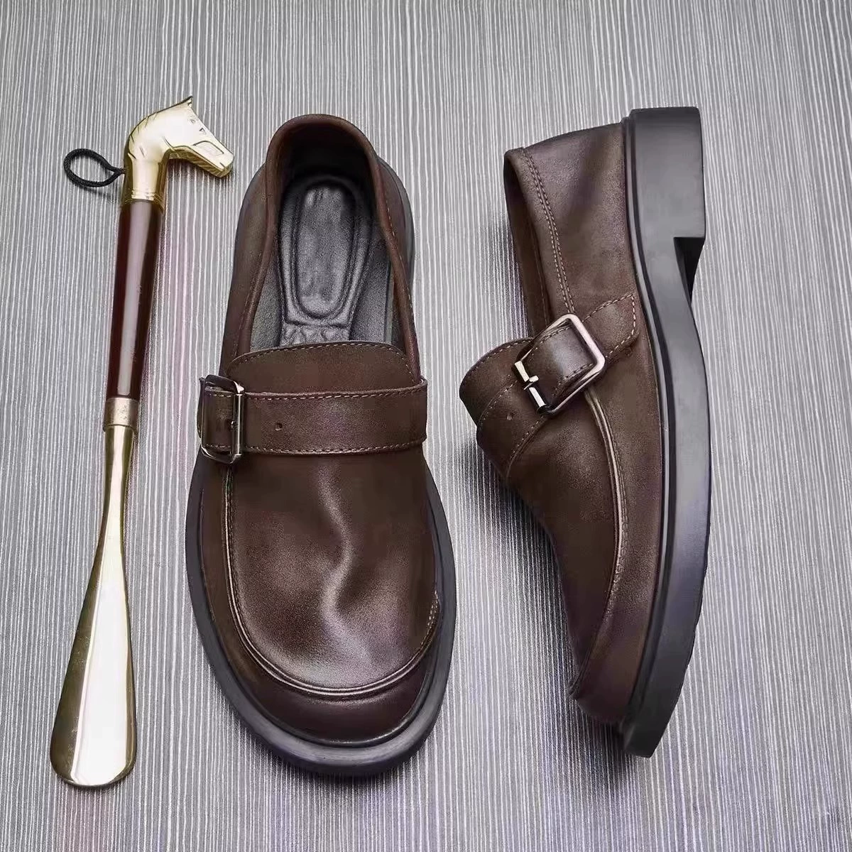 Новый матовый слой из коровьей кожи супер мягкий бизнес повседневная английская ретро кожаная обувь широкая мужская обувь широкие ноги мужская обувь