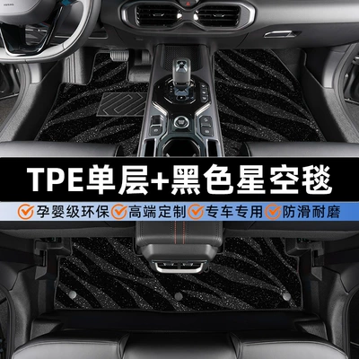 Guochao Champion Tpe Car Floor Mats – Modelə uyğun ayaqaltı - haval-h6-24-25-models-fourth-generation-two-wheel-drive-tpe-foot-pad-black-starry-sky-blanket