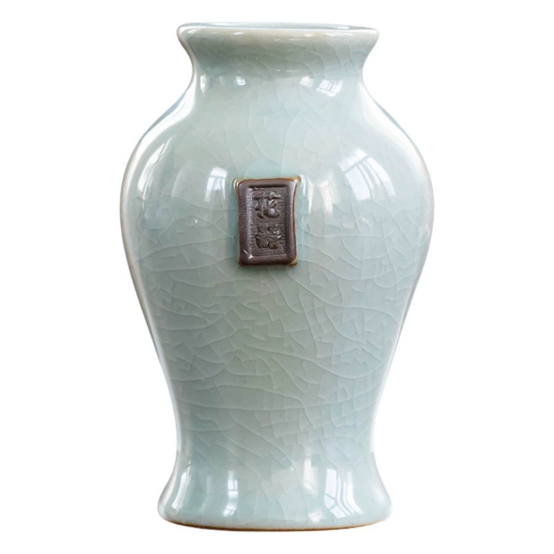 Креативная печь Ge Декоративная ваза Искусственный цветок Мини-украшения для бутылок Керамическая ваза Китайский стиль Медь Деньги Трава Гидропонное растение