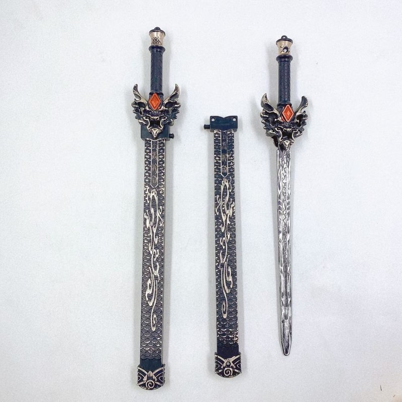 儿童玩具仿真刀剑自动弹射宝剑带鞘兵器景区道具玩具仿古百货批发|undefined