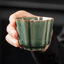 哥窑冰裂纹品茗杯大容量功夫喝茶茶杯个人主人杯单杯茶碗茶盏家用