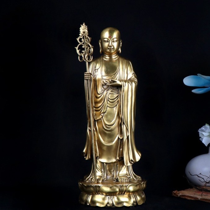地藏王菩萨铜器批发 铜金属工艺品摆件 站地藏王  厂家批发|undefined