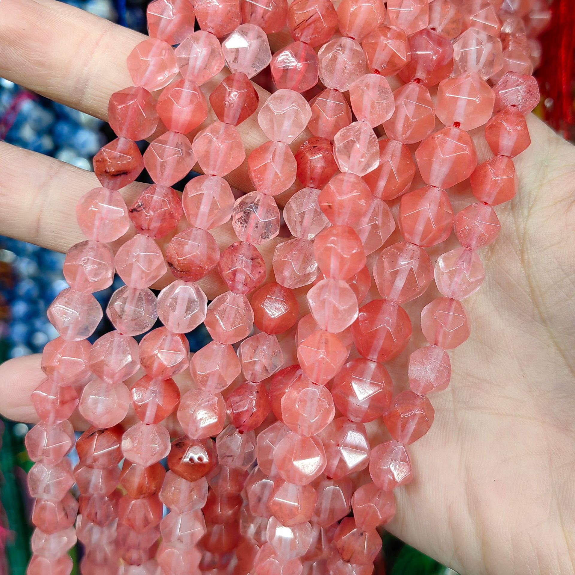 Piedra natural cristal natural 20 cara corte de diamante facetado cuentas a granel semiacabadas joyería DIY accesorios de cuentas