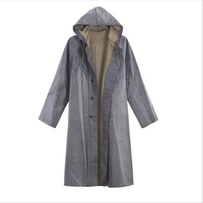 Adult Long Full-Body One-Piece Raincoat Thickened Canvas Raincoat Outdoor Flood-Proof Men's Waterproof Raincoat Breathable