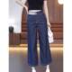 plus size Cropped Straight Jeans Women's 2024 New chubby girl Slim High Waist Small Loose Narrow Pants