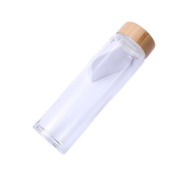 Comercio exterior tazas de vidrio de bambú alto silicio cubierta de madera de doble capa taza de agua a prueba de escaldos de oficina de negocios con taza de regalo de té