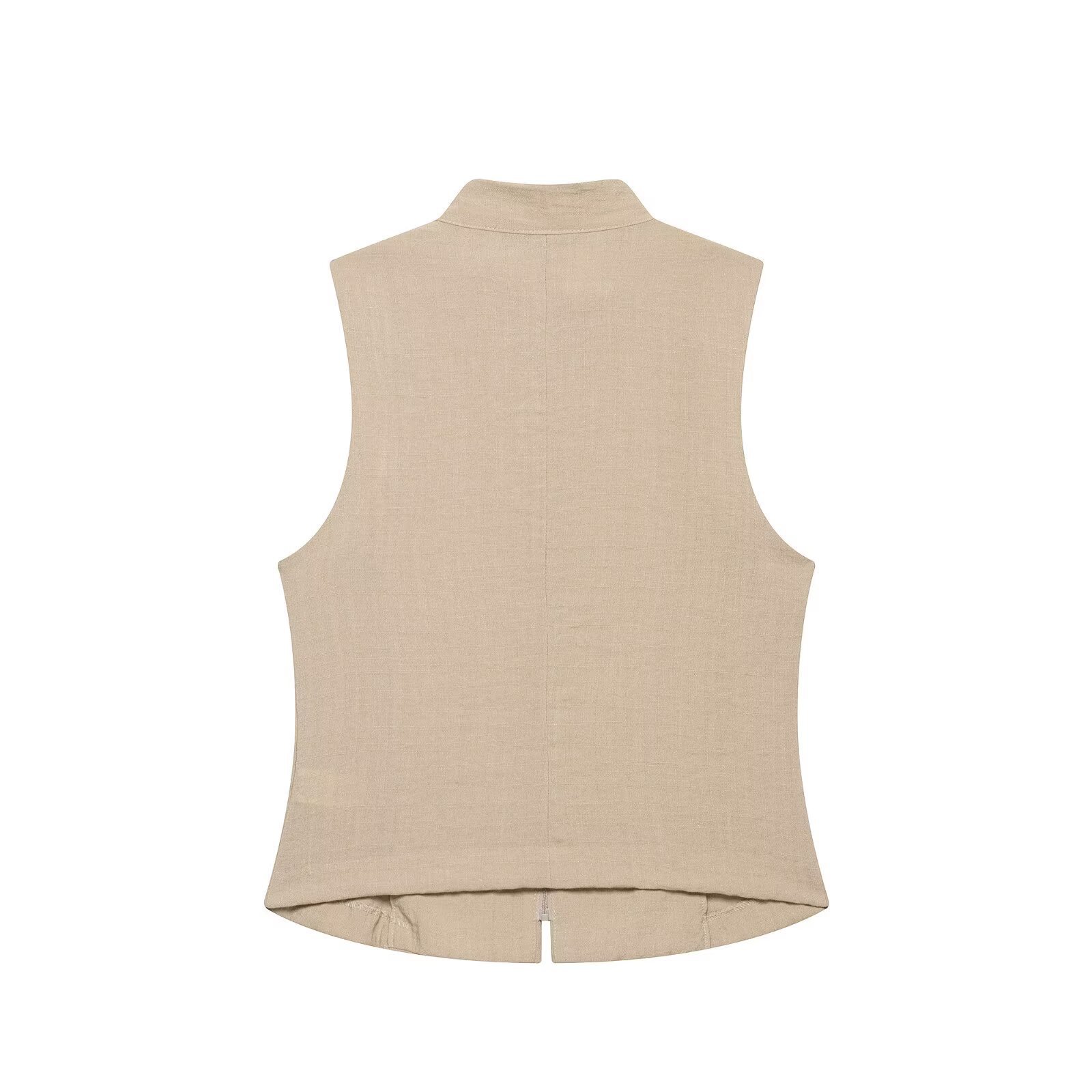 ZAZA hecho en casa estilo europeo al por mayor ropa de mujer de moda temperamento sin mangas botones camisa de chaleco 7969223