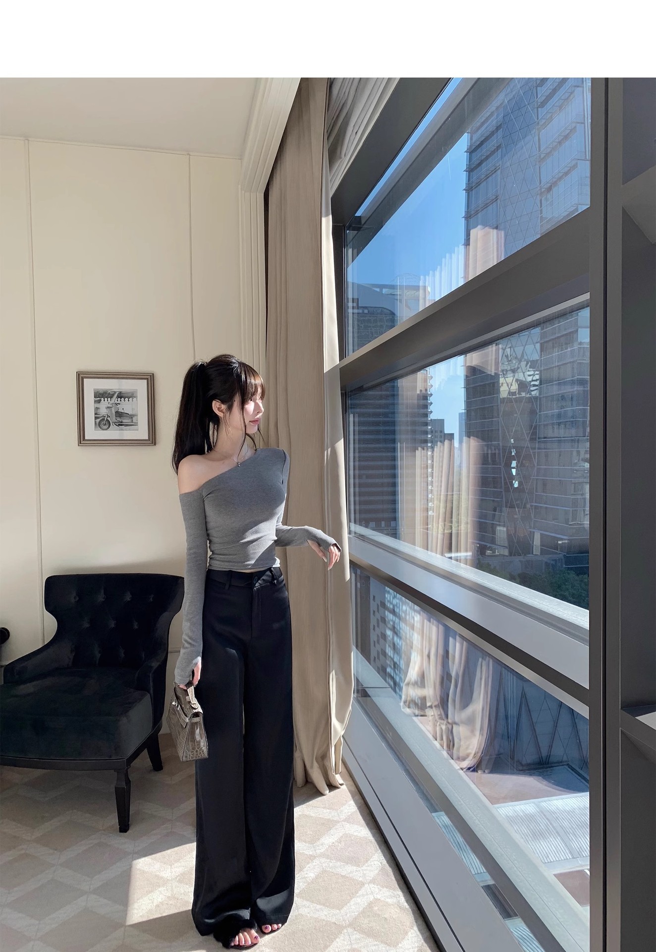 Pantalones de mujer, pantalones de ácido acético sueltos de sensación fresca de verano para mujer, sensación de alta gama 2024, nuevos pantalones anchos de verano, pantalones casuales drapeados