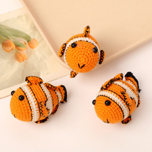 爆款网红小丑鱼毛线玩偶手工钩织小鱼挂件卡通海洋小鱼钥匙扣挂饰