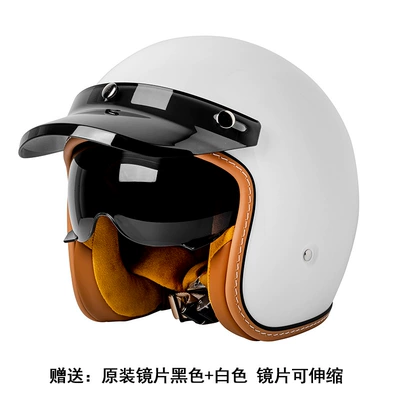 Motosiklet kaskı (dəbilqə) – Retro Helmet 3/4 Cruise Motorcycle Autumn - mt-5-pearl-white-m