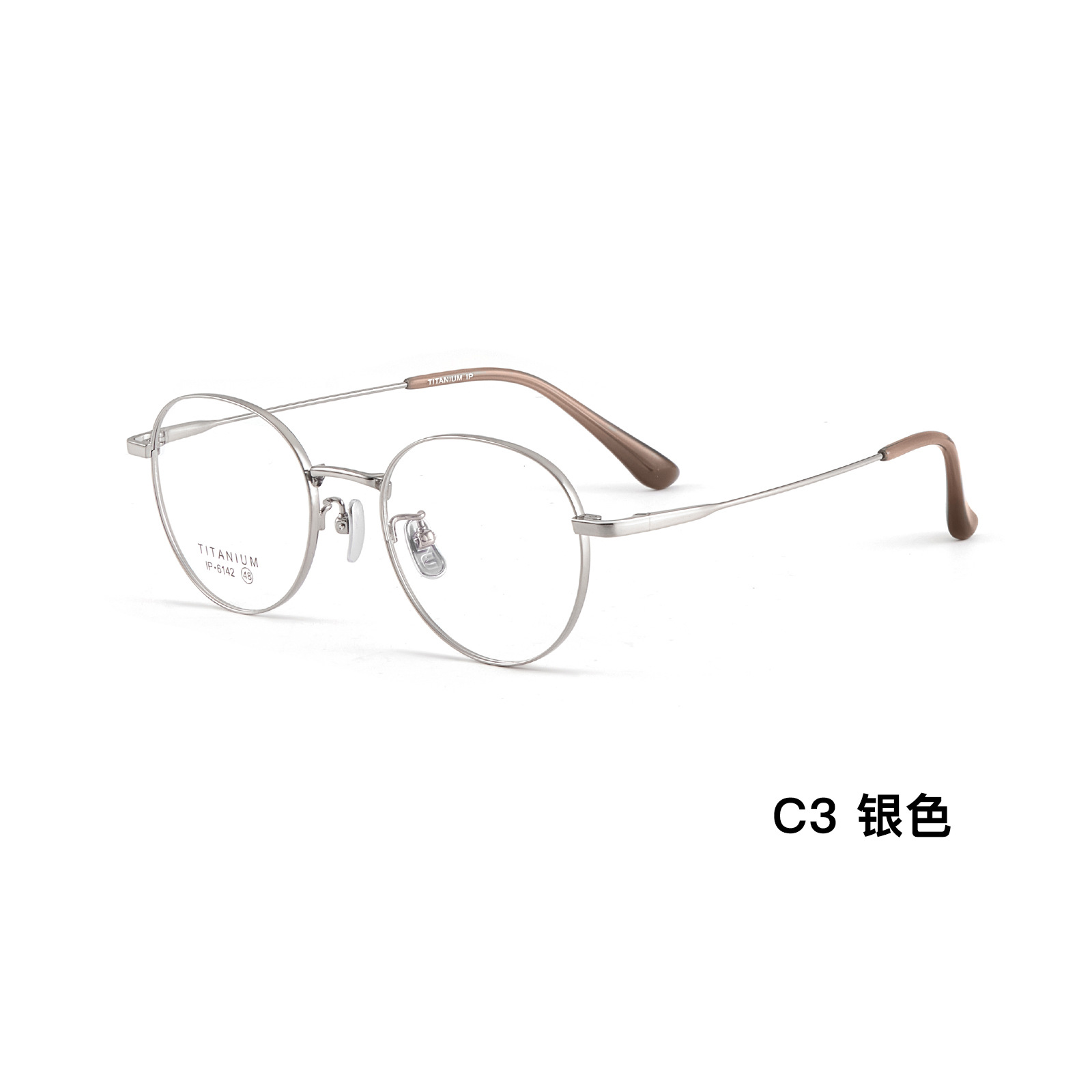 Artístico retro cara lisa de reducción de edad ronda gafas de titanio puro marco flexible de titanio Piernas Sin clip de la cara puede ser equipado con grados Danyang lote