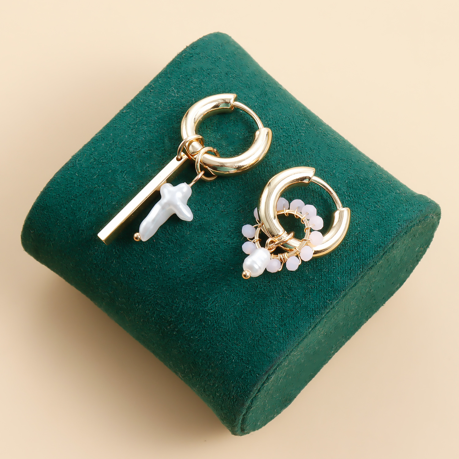 10g Weight Alloy Ear Needle Material Earrings Classification 1 Pair Quantity Holiday, Daily Occasion Alloy Material Geometric, Cross Pattern Women's Gender Plating Design Casual, Simple Style Style 1 Pair Casual Simple Style Geometric Cross Plating Alloy Earrings 3