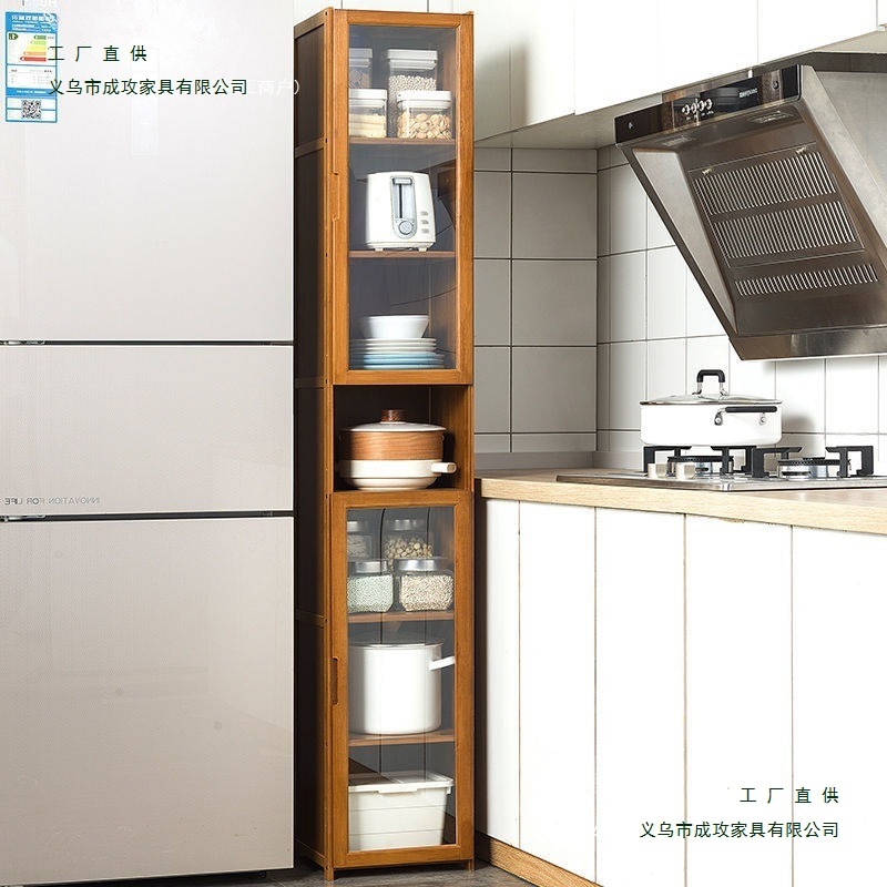 [Sideboard] Small Size Kitchen Storage Shelf Storage Cabinet Living Room Wall-Mounted Household Small Apartment Tea and Wine Cabinet