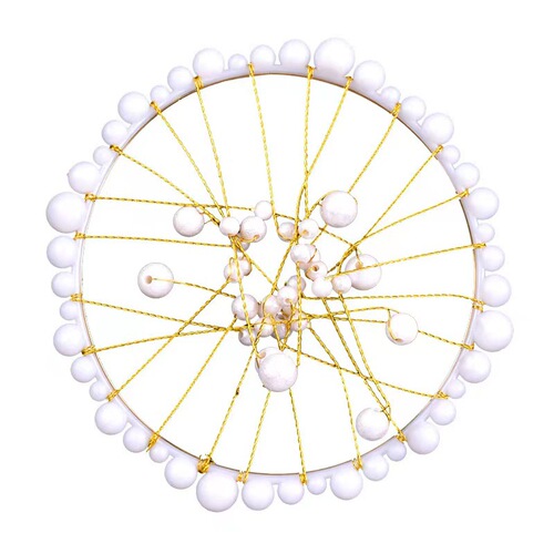 Pearl Crown Seaweed Alloy Ornament Seaweed Birthday Cake Baking Decoration BABY Bridal Headdress Round Model