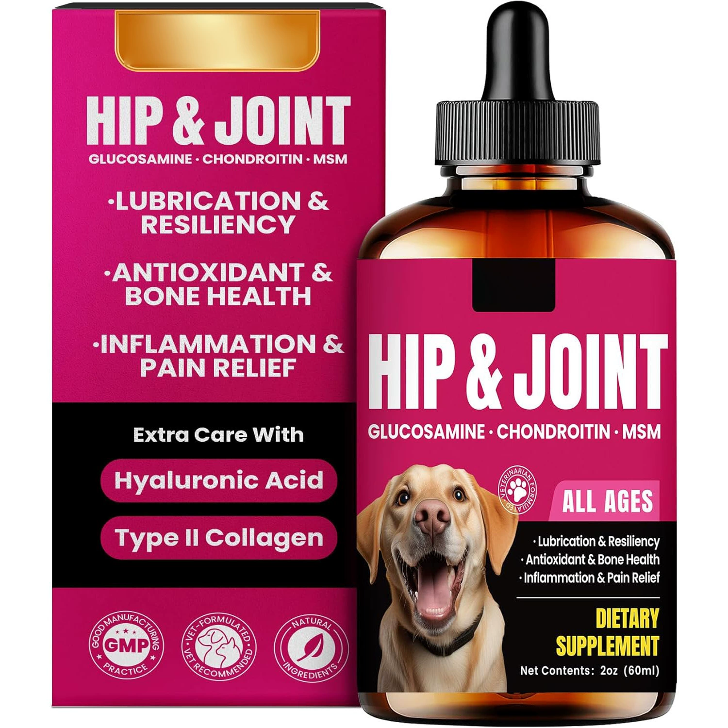 Горячие продажи за рубежом: капли для поддержки суставов 60 мл для питомцев, капли для суставов для животных