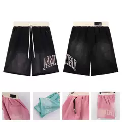 Cross-border wholesale AMIRI wash water vintage college shorts men's and women's suit letter printing leisure sports loose tide