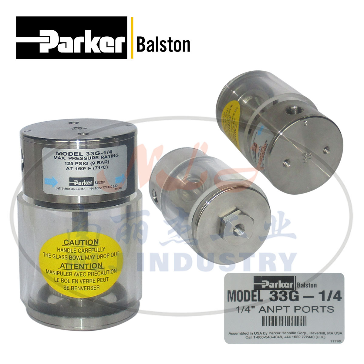 33G-1/4过滤器外壳Parker(派克)Balston