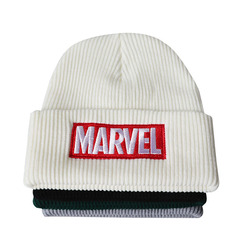 动漫卡通漫威MARVEL刺绣针织帽毛线帽冷帽套头帽男女字母外贸帽子