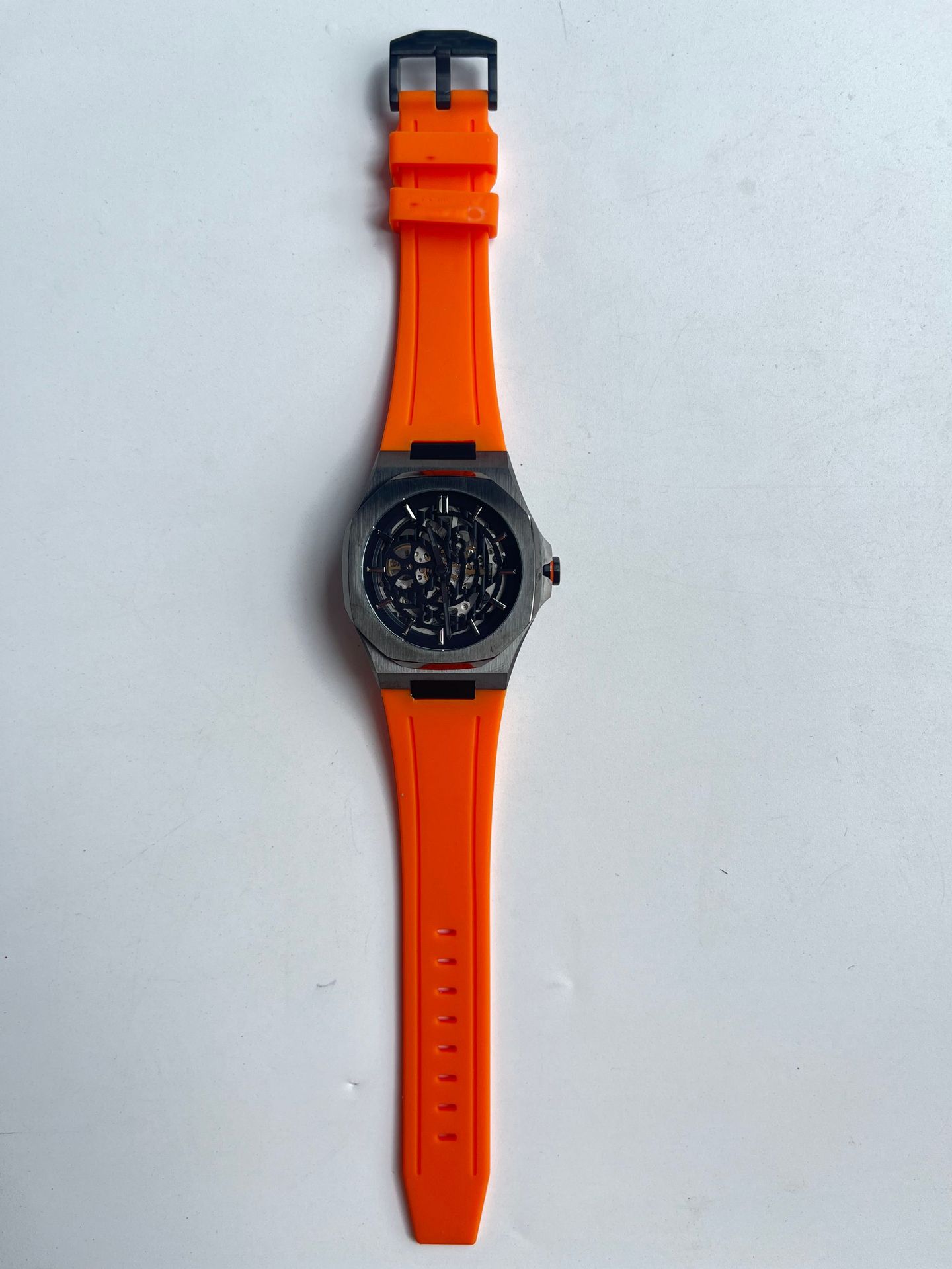 D1 reloj mecánico hueco con esqueleto de Milán reloj mecánico masculino impermeable reloj mecánico hueco de acero inoxidable