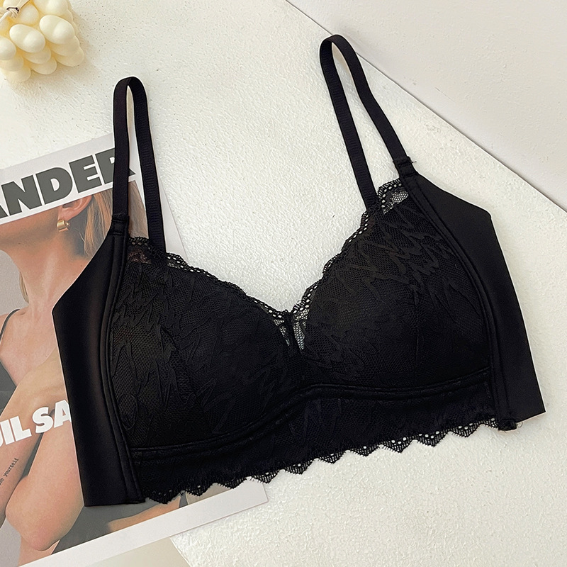 Primavera y verano nueva ropa interior de encaje inalámbrico cómodo push up sujetador sin costuras taza delgada sujetador de ajuste de mama