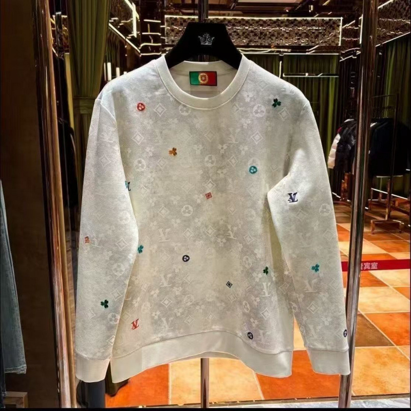 Autumn and Winter New Trendy Brand Tie-Dye Vintage Sweatshirt for Men, Fashionable and Unique Letter Embroidery Versatile Round-Neck Long-Sleeve Top