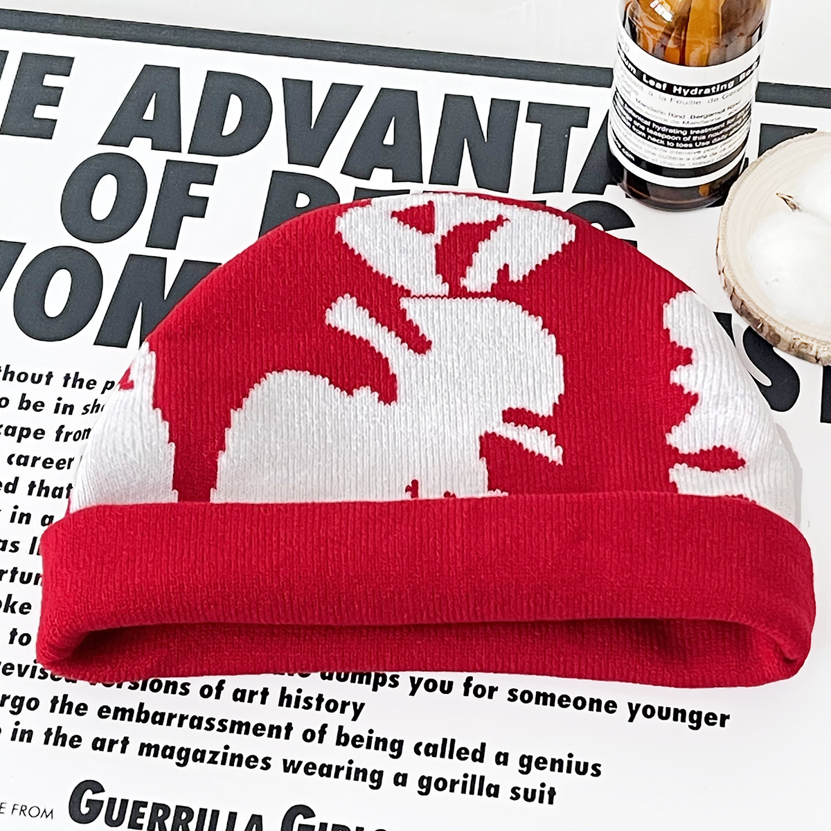 Unisex portreta raksta žakarda adīta cepure ikdienas tendences personība rudens un ziemas āra silts un auksts vīriešiem un sievietēm_voghion.com