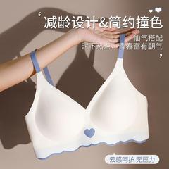 No-Show Color Matching Bra for Women, Small Cup, Simple and Comfortable, Push-Up Latex Bra, No Underwire, Thin Model, Shows Smaller Bust