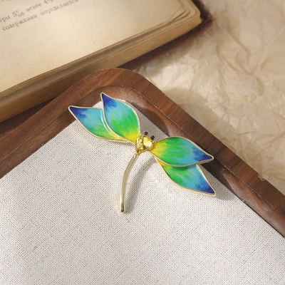 Yaxa sancaqları Dragonfly Brooch with Blue-Green