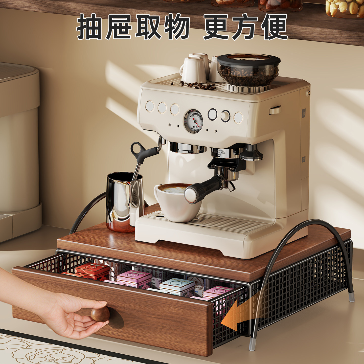 Estante Organizador de Mesa Multicapa Extraíble para Cocina