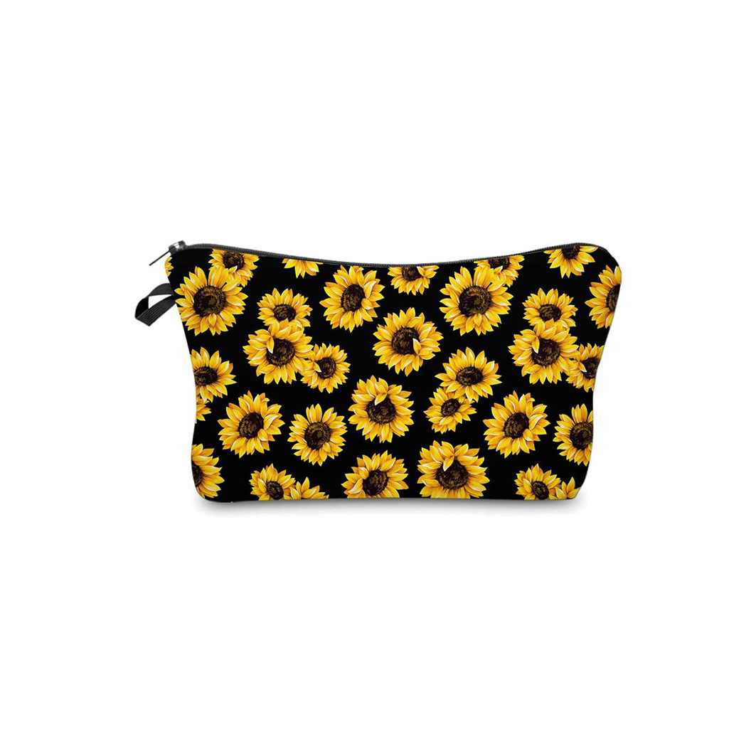 Transfronterizo Amazon nuevo animal flor lino bolsa de maquillaje bolsa de almacenamiento lino bolsa de cremallera impermeable