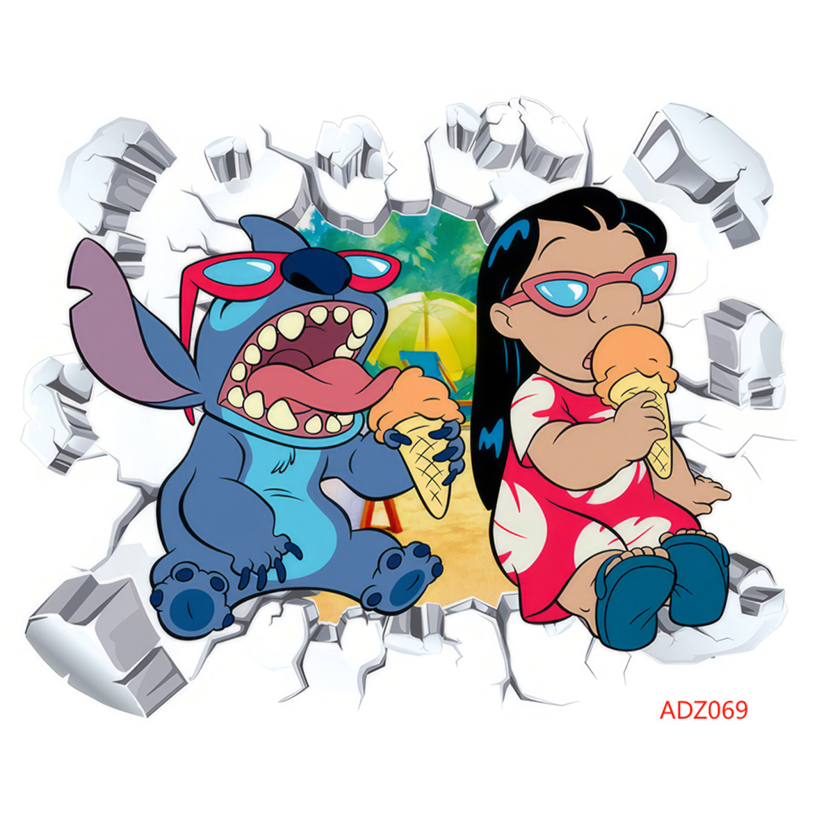 Dibujos animados transfronterizos stilzai pegatinas en la pared tridimensional a través de la pared decoración de la pared de la habitación infantil Autoadhesivo papel diseño de fondo creativo