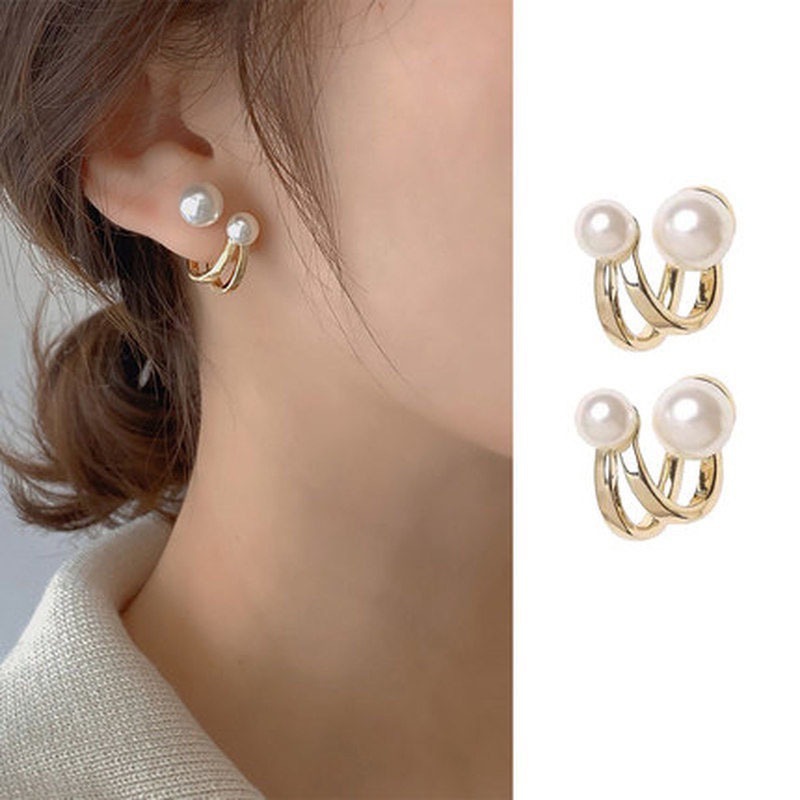 Pendientes de perlas, pendientes de estilo caliente, lujo ligero, pendientes simples de celebridades de Internet, accesorios de Yiwu, venta al por mayor