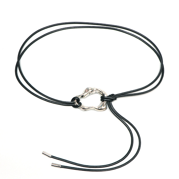 2024 new belt women's fine decoration with skirt coat sweater down jacket black autumn and winter leather rope waist rope all-match