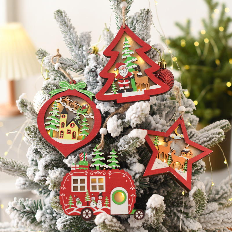 Christmas Cute Cartoon Wood Party Hanging Ornaments display picture 5