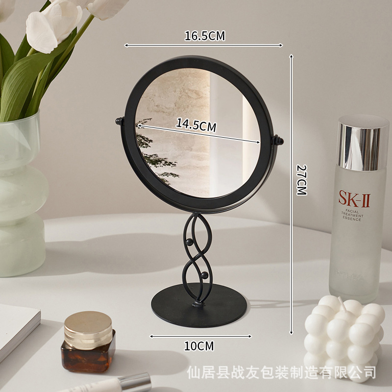Espejo doméstico de explosión transfronteriza dormitorio espejo decorativo dormitorio espejo de maquillaje dormitorio espejo de vestir espejo de escritorio de metal de alto valor