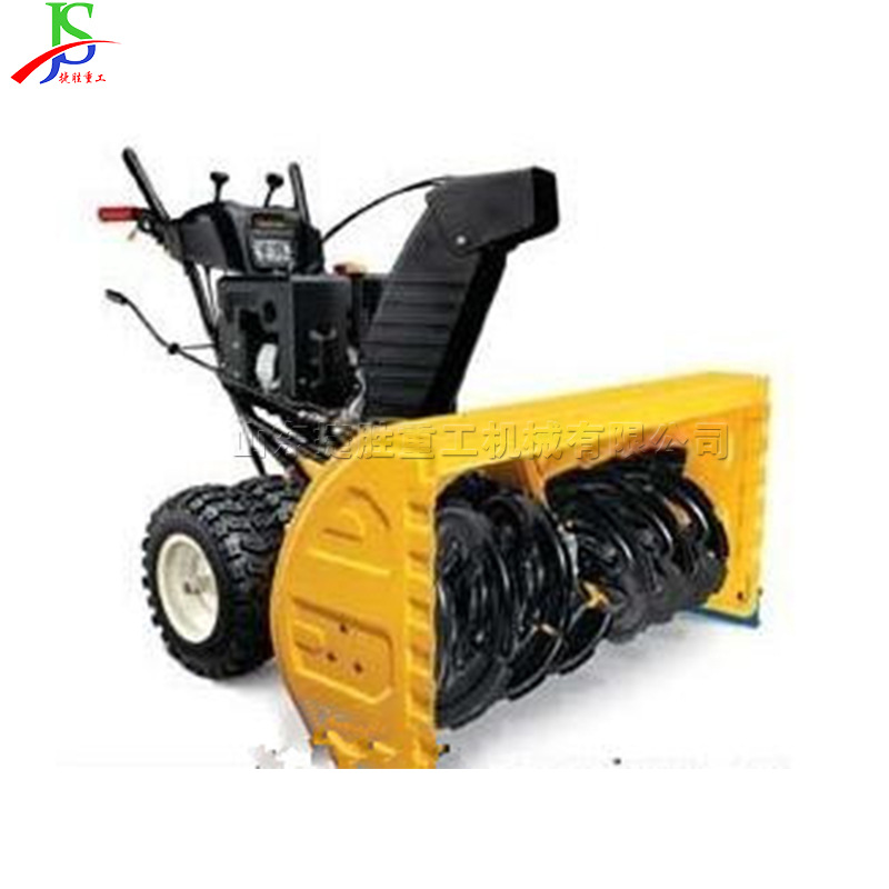 Empuje a mano la máquina de lanzamiento de nieve de doble neumático pequeña máquina de eliminación de nieve de carretera de invierno propiedad residencial máquina de eliminación de nieve cuadrada