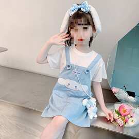 背带裙女童连衣裙夏装2025新款儿童裙子夏季洋气公主裙假两件潮流