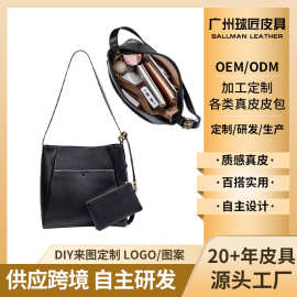 定制跨境爆款头层牛皮托特包欧美风通勤女包支持OEM/ODM小单定制