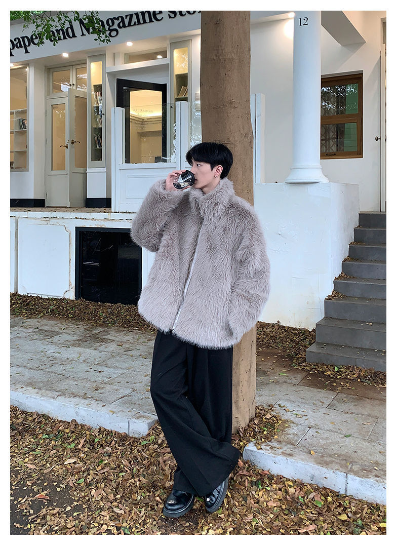 Herrenbekleidung Kältebeständiger, vielseitiger, dicker, warmer Mantel der Marke für Herren, neuer, mittellanger Mantel aus Fuchspelz_voghion.com