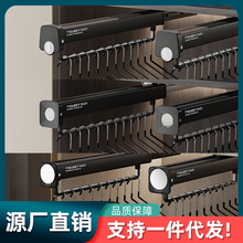 铝合金衣柜抽拉裤架顶装内置滑轨柜内杆伸缩裤抽收纳不锈钢推拉五