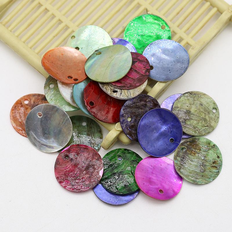 15mm Masi Shell Edge Hole Shell Masi Shell Disc DIY Handmade Jewelry Clothing Bags Shoes and Hats Decorative Accessories