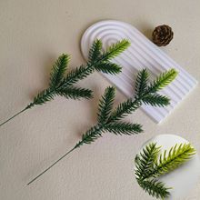 跨境圣诞树立体双面五叉松针摄影松树枝礼品装饰道具仿真植物树叶