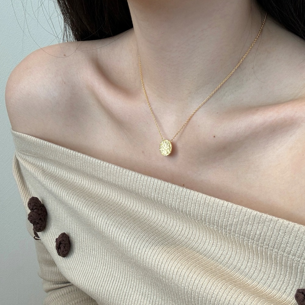 Zircon Inlay Material 925 Sterling Silver Zircon Cable Chain Plating Geometric Pendant Necklace