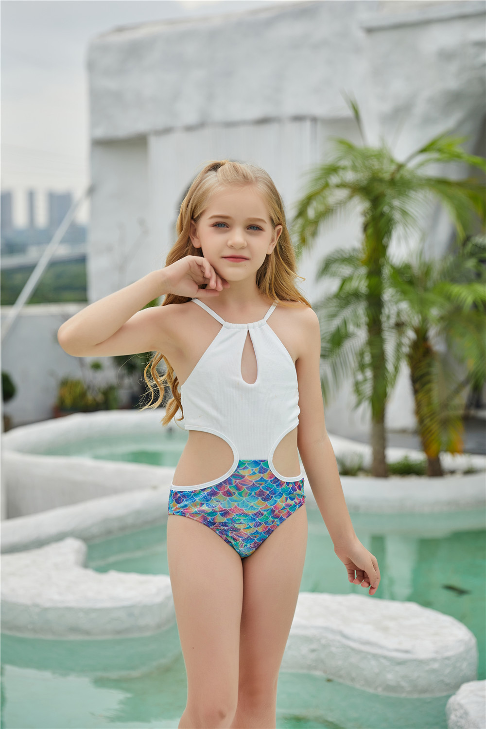 Girl'S Printing One-pieces Kids Swimwear display picture 3