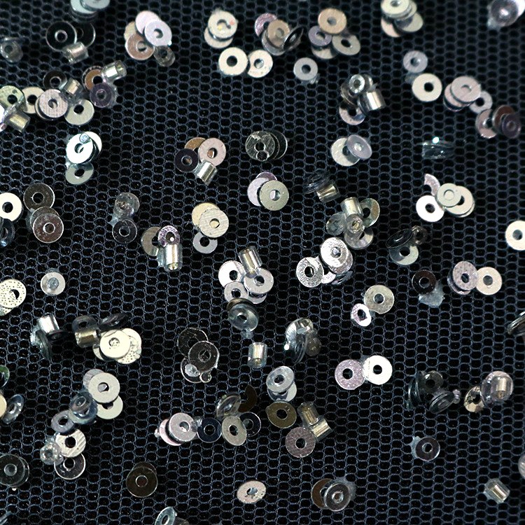2024 nuevo encaje sequinilla tubo de perlas tela de malla pesada vestido de boda tela de moda de mujer