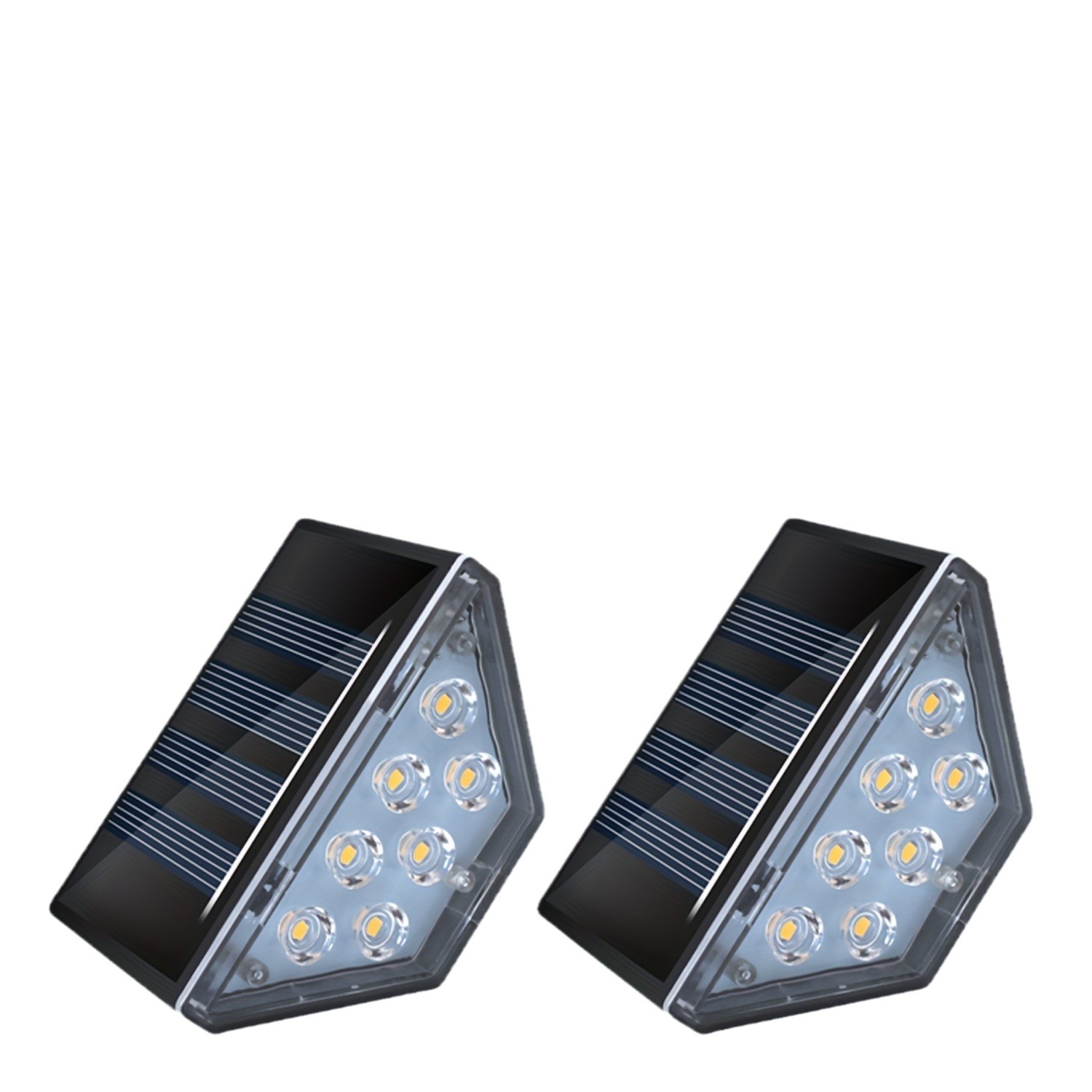 국경 간 야외 방수 삼각형 계단 조명 하이라이트 정원 트레일 조명 도난 방지 태양 계단 조명