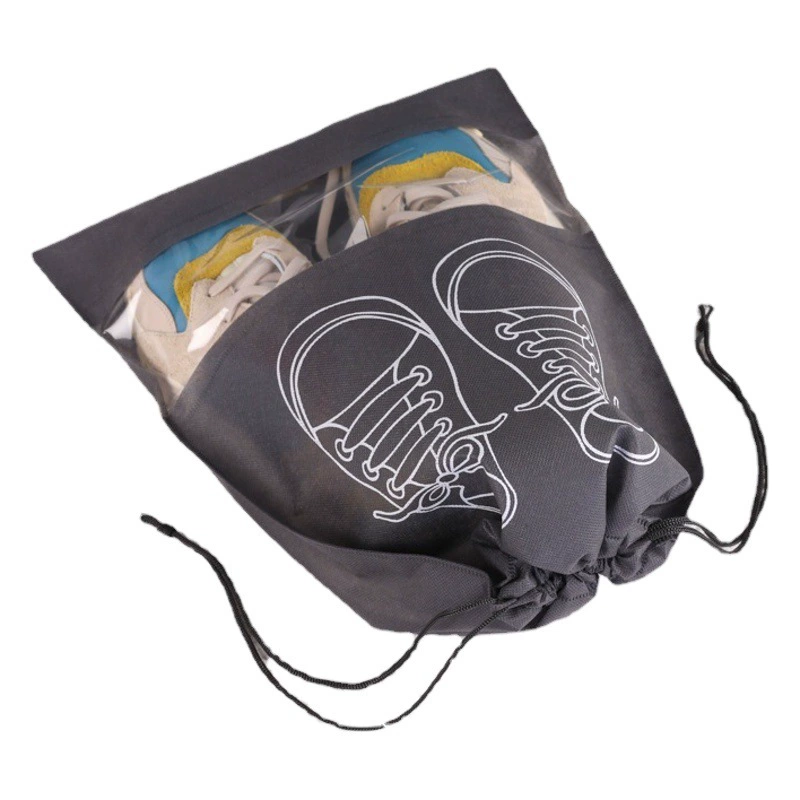 Нетканая сумка для обуви Сумка для хранения обуви Сумка на шнурке Сумка для обуви Пылезащитная сумка Прозрачная дорожная обувь Сумка для галошей